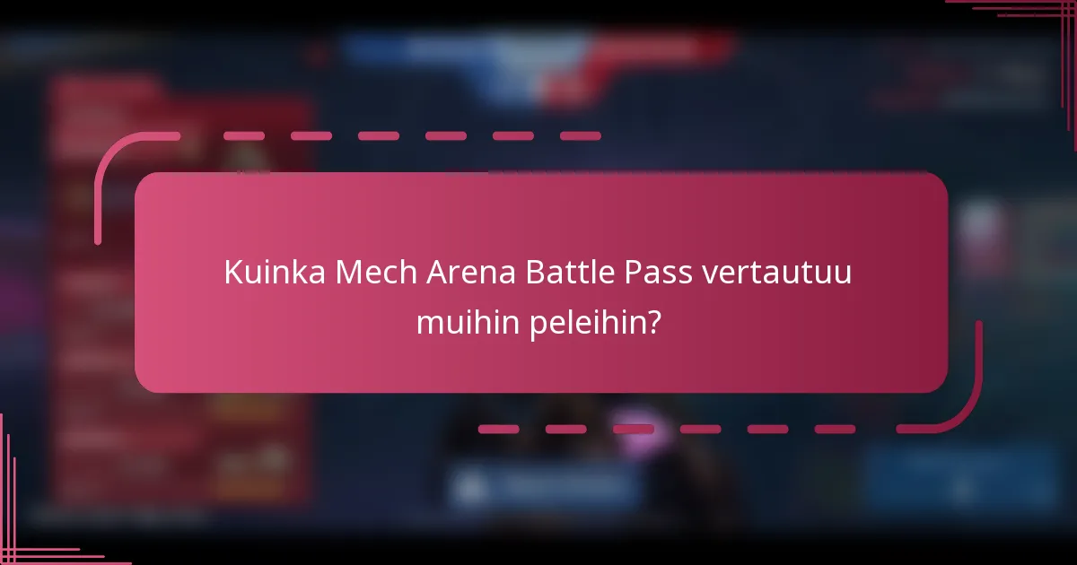 Kuinka Mech Arena Battle Pass vertautuu muihin peleihin?